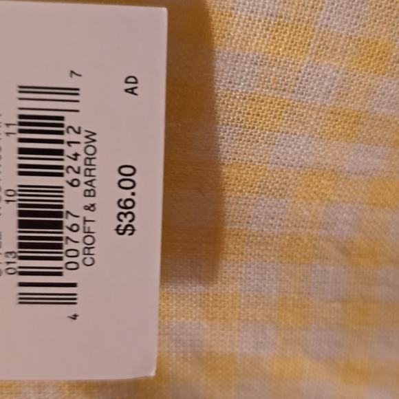 CROFT & BARROW WOMEN'S YELOW & WHITE GINGHAM TOP WITH RUFFLED SLEEVES SIZE XL - Picture 10 of 16